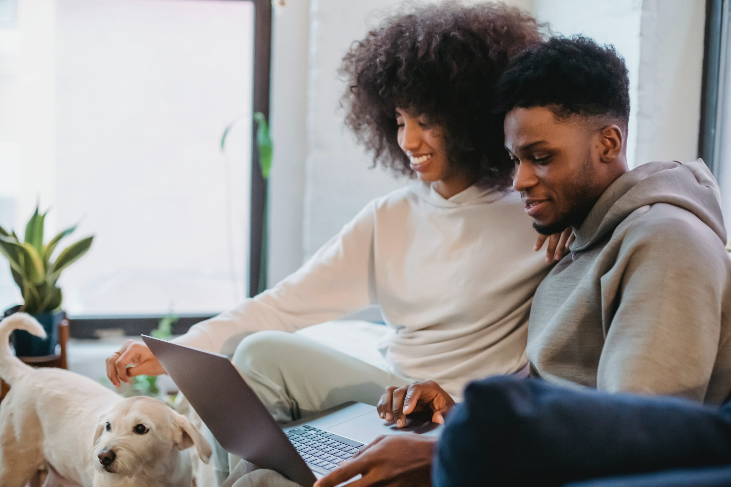 - Black Love Couple on laptop