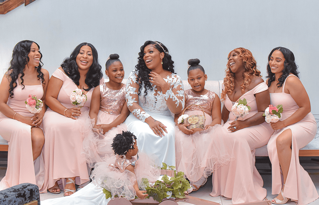 A bride and her bridal party