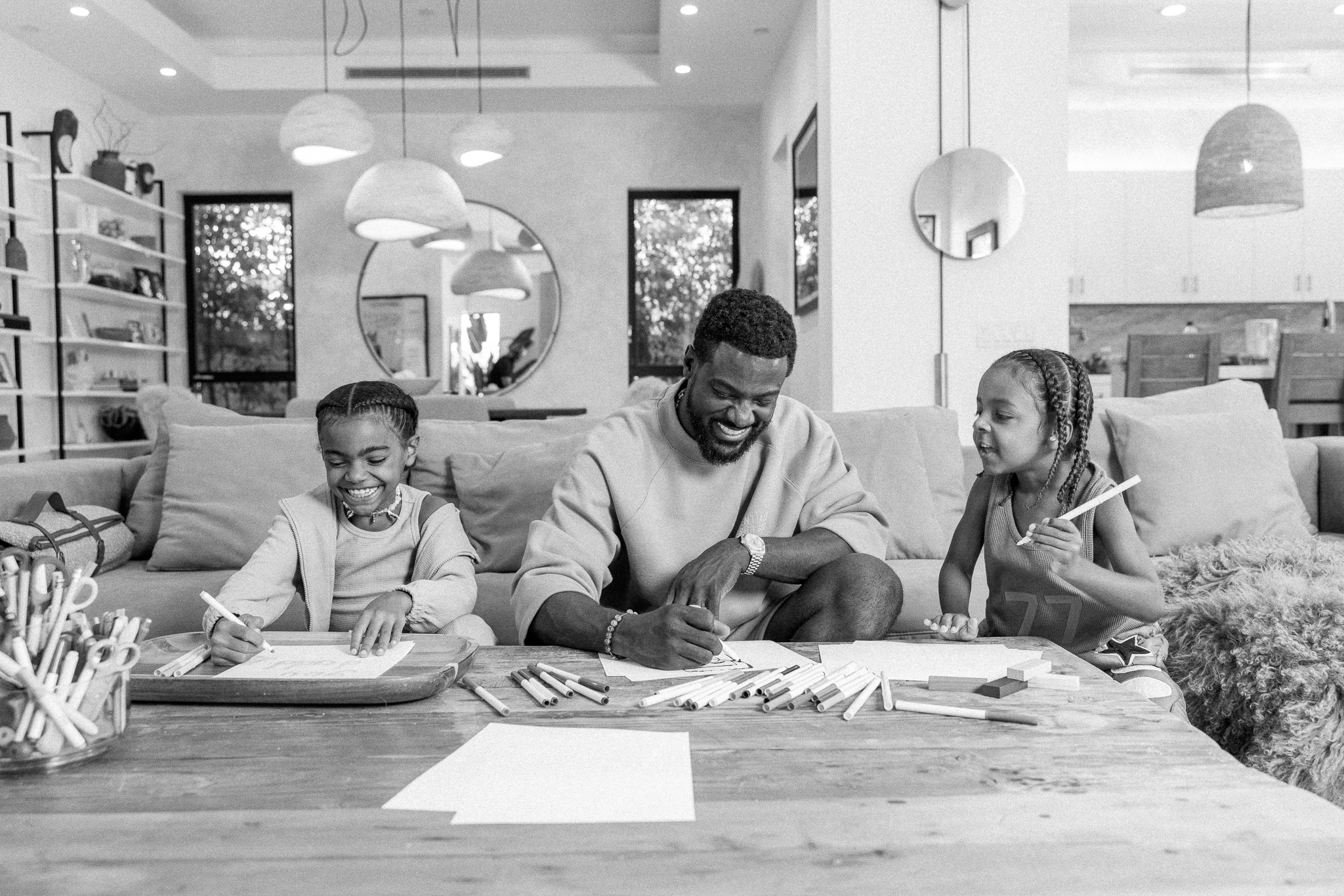 Lance Gross with his daughter, Berkeley Brynn, and son, Lennon Lorin. (Photo by Tommy Oliver) - Black Love