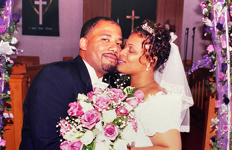 Raquelle Harris and her husband on their wedding day (Courtesy of Raquelle Harris) - Black Love Advice for Married Couples When Arguments Arise